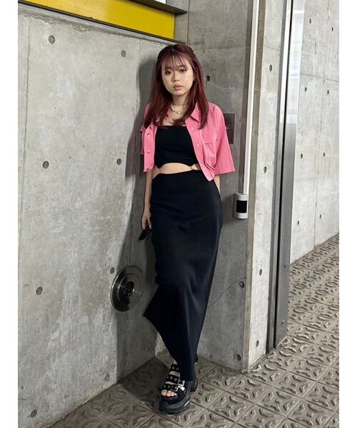 EVRIS（エヴリス）の「チェーンウエストリブロングワンピース（ワンピース・レディース・ブラック/グリーン/ホワイト・FREE）」の12枚目の写真