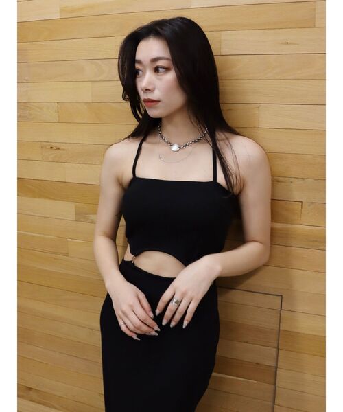 EVRIS（エヴリス）の「チェーンウエストリブロングワンピース（ワンピース・レディース・ブラック/グリーン/ホワイト・FREE）」の16枚目の写真