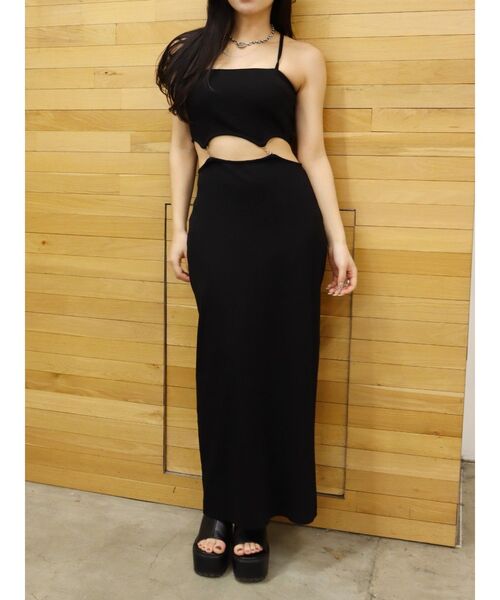 EVRIS（エヴリス）の「チェーンウエストリブロングワンピース（ワンピース・レディース・ブラック/グリーン/ホワイト・FREE）」の17枚目の写真