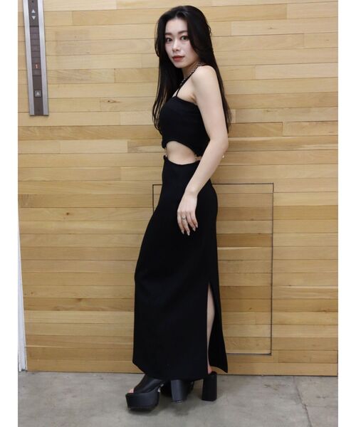 EVRIS（エヴリス）の「チェーンウエストリブロングワンピース（ワンピース・レディース・ブラック/グリーン/ホワイト・FREE）」の18枚目の写真