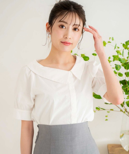 NOELA(ノエラ)の「アシメブラウス(シャツ/ブラウス・レディース・イエロー/ネイビー/オフホワイト・フリー)」の2枚目の写真