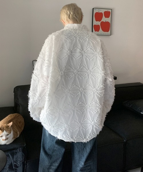 FVLMEN（フルメン）の「【FVLMEN】fringe checked pattern longsleeve china shirt/フリンジ チェック 総柄 ロングスリーブ チャイナ シャツ（シャツ/ブラウス・メンズ・ホワイト/ブラック・MEDIUM/LARGE/X-LARGE）」の7枚目の写真