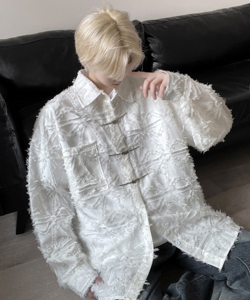 FVLMEN（フルメン）の「【FVLMEN】fringe checked pattern longsleeve china shirt/フリンジ チェック 総柄 ロングスリーブ チャイナ シャツ（シャツ/ブラウス・メンズ・ホワイト/ブラック・MEDIUM/LARGE/X-LARGE）」の12枚目の写真