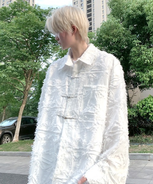 FVLMEN（フルメン）の「【FVLMEN】fringe checked pattern longsleeve china shirt/フリンジ チェック 総柄 ロングスリーブ チャイナ シャツ（シャツ/ブラウス・メンズ・ホワイト/ブラック・MEDIUM/LARGE/X-LARGE）」の14枚目の写真