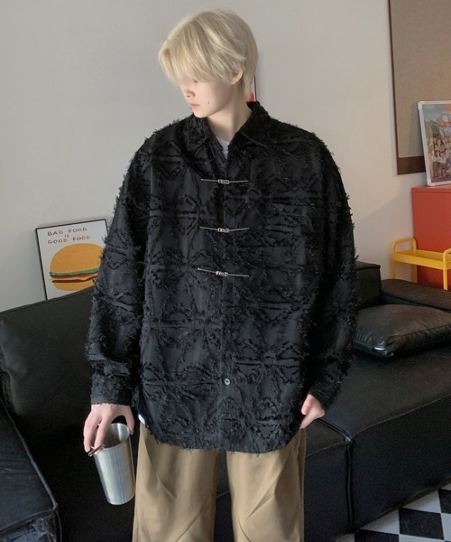 FVLMEN（フルメン）の「【FVLMEN】fringe checked pattern longsleeve china shirt/フリンジ チェック 総柄 ロングスリーブ チャイナ シャツ（シャツ/ブラウス・メンズ・ホワイト/ブラック・MEDIUM/LARGE/X-LARGE）」の17枚目の写真