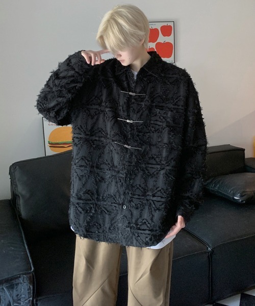FVLMEN（フルメン）の「【FVLMEN】fringe checked pattern longsleeve china shirt/フリンジ チェック 総柄 ロングスリーブ チャイナ シャツ（シャツ/ブラウス・メンズ・ホワイト/ブラック・MEDIUM/LARGE/X-LARGE）」の21枚目の写真