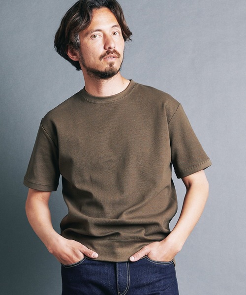 Magine(マージン)の「CTN FINE THERMAL KNITSAW C/N S/S:コットン ファインサーマル クルーネック 半袖 ニットソー 24S(Tシャツ/カットソー・メンズ・グレー/ブラック/ホワイト/オリーブ・44/46/48)」の4枚目の写真