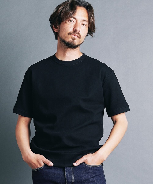 Magine(マージン)の「CTN FINE THERMAL KNITSAW C/N S/S:コットン ファインサーマル クルーネック 半袖 ニットソー 24S(Tシャツ/カットソー・メンズ・グレー/ブラック/ホワイト/オリーブ・44/46/48)」の3枚目の写真