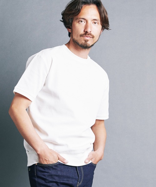 Magine(マージン)の「CTN FINE THERMAL KNITSAW C/N S/S:コットン ファインサーマル クルーネック 半袖 ニットソー 24S(Tシャツ/カットソー・メンズ・グレー/ブラック/ホワイト/オリーブ・44/46/48)」の7枚目の写真