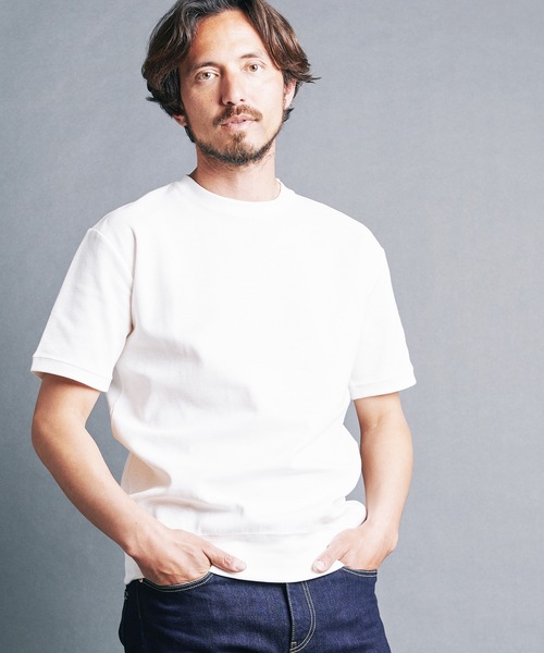 Magine(マージン)の「CTN FINE THERMAL KNITSAW C/N S/S:コットン ファインサーマル クルーネック 半袖 ニットソー 24S(Tシャツ/カットソー・メンズ・グレー/ブラック/ホワイト/オリーブ・44/46/48)」の8枚目の写真