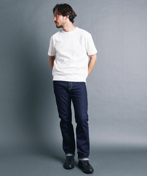 Magine(マージン)の「CTN FINE THERMAL KNITSAW C/N S/S:コットン ファインサーマル クルーネック 半袖 ニットソー 24S(Tシャツ/カットソー・メンズ・グレー/ブラック/ホワイト/オリーブ・44/46/48)」の22枚目の写真