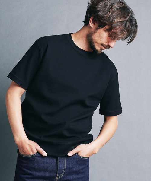 Magine(マージン)の「CTN FINE THERMAL KNITSAW C/N S/S:コットン ファインサーマル クルーネック 半袖 ニットソー 24S(Tシャツ/カットソー・メンズ・グレー/ブラック/ホワイト/オリーブ・44/46/48)」の11枚目の写真