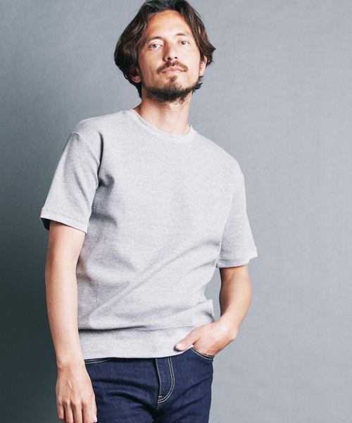 Magine(マージン)の「CTN FINE THERMAL KNITSAW C/N S/S:コットン ファインサーマル クルーネック 半袖 ニットソー 24S(Tシャツ/カットソー・メンズ・グレー/ブラック/ホワイト/オリーブ・44/46/48)」の13枚目の写真