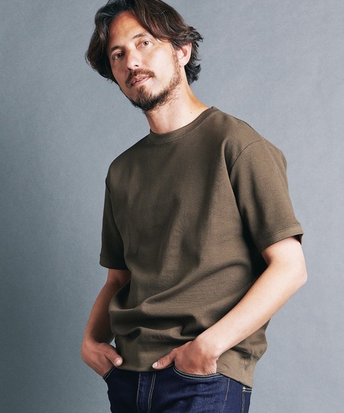 Magine(マージン)の「CTN FINE THERMAL KNITSAW C/N S/S:コットン ファインサーマル クルーネック 半袖 ニットソー 24S(Tシャツ/カットソー・メンズ・グレー/ブラック/ホワイト/オリーブ・44/46/48)」の18枚目の写真