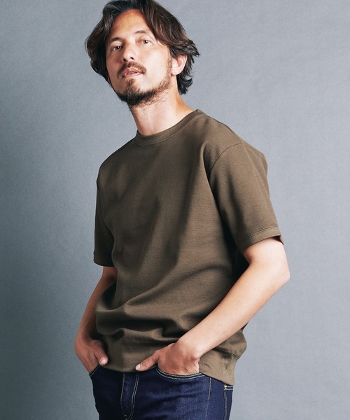 Magine(マージン)の「CTN FINE THERMAL KNITSAW C/N S/S:コットン ファインサーマル クルーネック 半袖 ニットソー 24S(Tシャツ/カットソー・メンズ・グレー/ブラック/ホワイト/オリーブ・44/46/48)」の19枚目の写真