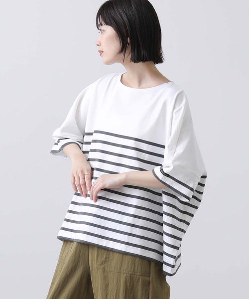 LEMINOR(ルミノール)の「ルミノアBDワイドプルオーバー(Tシャツ/カットソー・レディース・ベージュ/チャコールグレー・FREE)」の20枚目の写真