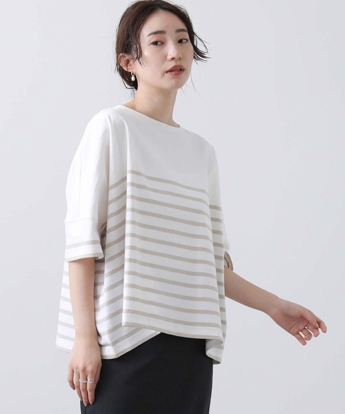 LEMINOR(ルミノール)の「ルミノアBDワイドプルオーバー(Tシャツ/カットソー・レディース・ベージュ/チャコールグレー・FREE)」の9枚目の写真