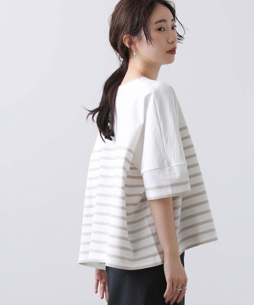 LEMINOR(ルミノール)の「ルミノアBDワイドプルオーバー(Tシャツ/カットソー・レディース・ベージュ/チャコールグレー・FREE)」の10枚目の写真