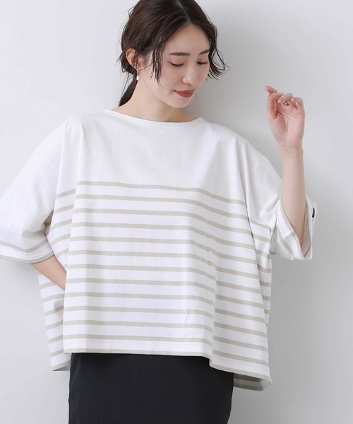 LEMINOR(ルミノール)の「ルミノアBDワイドプルオーバー(Tシャツ/カットソー・レディース・ベージュ/チャコールグレー・FREE)」の19枚目の写真