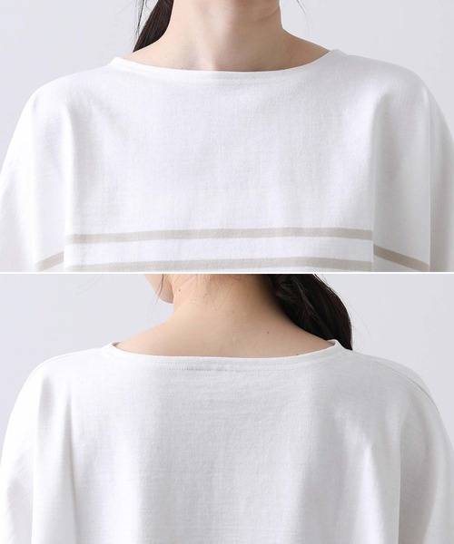 LEMINOR(ルミノール)の「ルミノアBDワイドプルオーバー(Tシャツ/カットソー・レディース・ベージュ/チャコールグレー・FREE)」の3枚目の写真