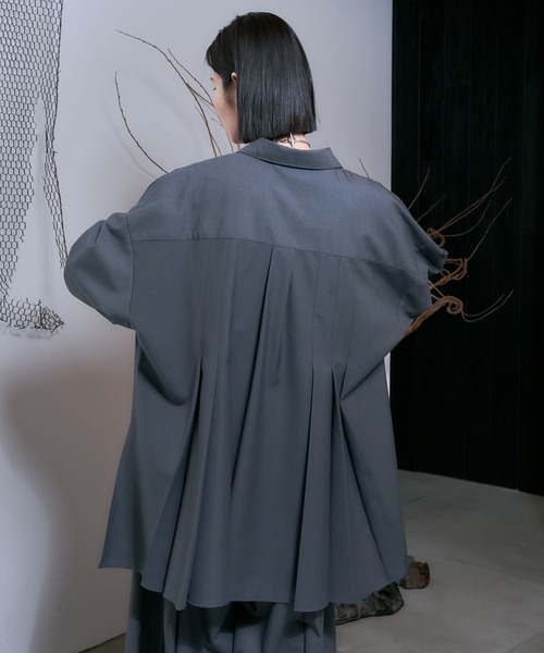 HARE（ハレ）の「【SET UP対応】YOSEオーバープリーツシャツ（シャツ/ブラウス・メンズ・ブラック/グレー・FREE）」の20枚目の写真