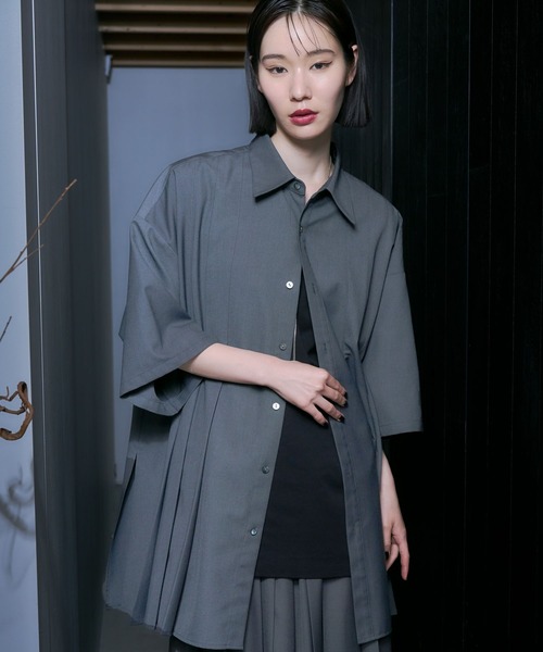 HARE（ハレ）の「【SET UP対応】YOSEオーバープリーツシャツ（シャツ/ブラウス・メンズ・ブラック/グレー・FREE）」の19枚目の写真