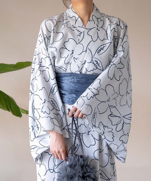 apres jour clair（アプレジュールクレア）の「【apres jour clair】アソート浴衣３点SET【ZOZOTOWN限定アイテム】（浴衣・レディース・ネイビー/ライトグレー/アイボリー・MEDIUM/SMALL）」の4枚目の写真