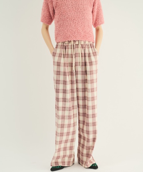 MERLOT（メルロー）の「チェックイージーパンツ（その他パンツ・レディース・ベージュ/ピンク/ブラック・FREE）」の3枚目の写真