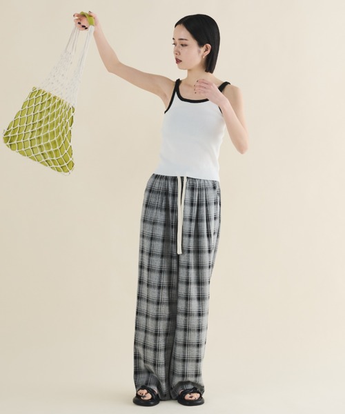 MERLOT（メルロー）の「チェックイージーパンツ（その他パンツ・レディース・ベージュ/ピンク/ブラック・FREE）」の12枚目の写真