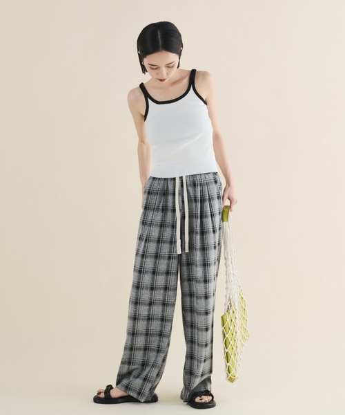 MERLOT（メルロー）の「チェックイージーパンツ（その他パンツ・レディース・ベージュ/ピンク/ブラック・FREE）」の13枚目の写真