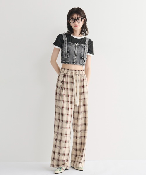 MERLOT（メルロー）の「チェックイージーパンツ（その他パンツ・レディース・ベージュ/ピンク/ブラック・FREE）」の20枚目の写真