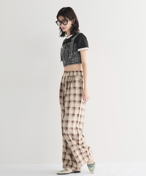 MERLOT（メルロー）の「チェックイージーパンツ（その他パンツ・レディース・ベージュ/ピンク/ブラック・FREE）」の21枚目の写真