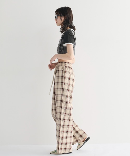 MERLOT（メルロー）の「チェックイージーパンツ（その他パンツ・レディース・ベージュ/ピンク/ブラック・FREE）」の22枚目の写真