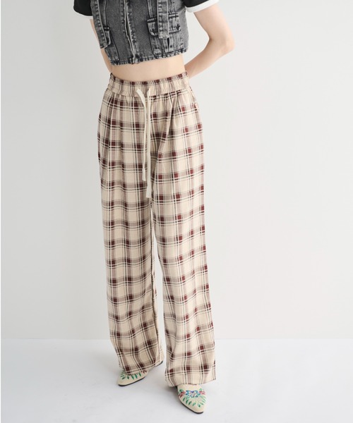 MERLOT（メルロー）の「チェックイージーパンツ（その他パンツ・レディース・ベージュ/ピンク/ブラック・FREE）」の17枚目の写真