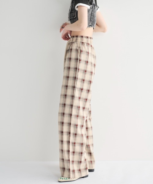 MERLOT（メルロー）の「チェックイージーパンツ（その他パンツ・レディース・ベージュ/ピンク/ブラック・FREE）」の18枚目の写真
