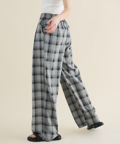 MERLOT（メルロー）の「チェックイージーパンツ（その他パンツ・レディース・ベージュ/ピンク/ブラック・FREE）」の7枚目の写真