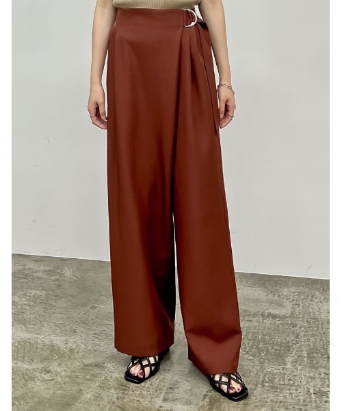 【セール】[神山まりあさん着用][2024 SUMMER COLLECTION][低身長サイズ有]リネンライクラップパンツ（その他パンツ）｜Re:EDIT（リエディ）