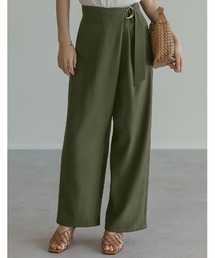[神山まりあさん着用][2024 SUMMER COLLECTION][低身長サイズ有]リネンライクラップパンツ