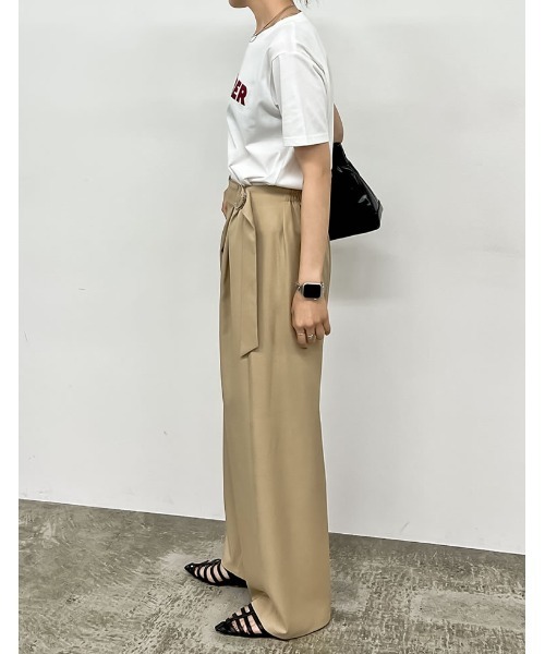 Re:EDIT（リエディ）の「[神山まりあさん着用][2024 SUMMER COLLECTION][低身長サイズ有]リネンライクラップパンツ（その他パンツ・レディース・ブラウン/レッド系その他/ベージュ/ブラック/カーキ・SHORT/MEDIUM/LARGE）」の13枚目の写真