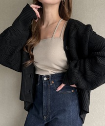 JUNOAH | 透かし柄Vネックニットカーディガン(カーディガン/ボレロ)