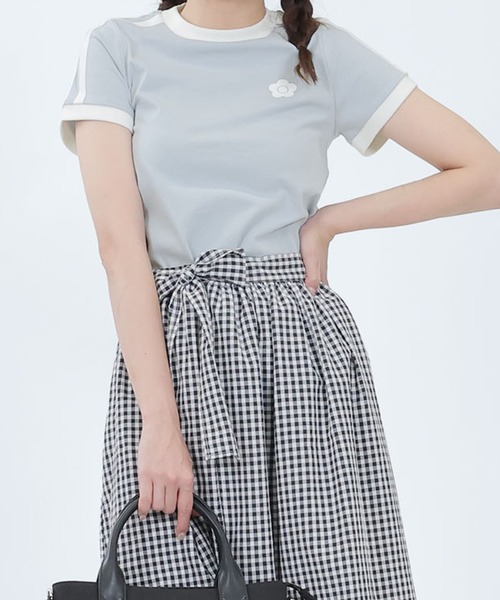MARY QUANT（マリークワント）の「バイカラーラインデイジー Tシャツ（Tシャツ/カットソー・レディース・ホワイト/ピンク/ブルー/ブラック・M）」の3枚目の写真