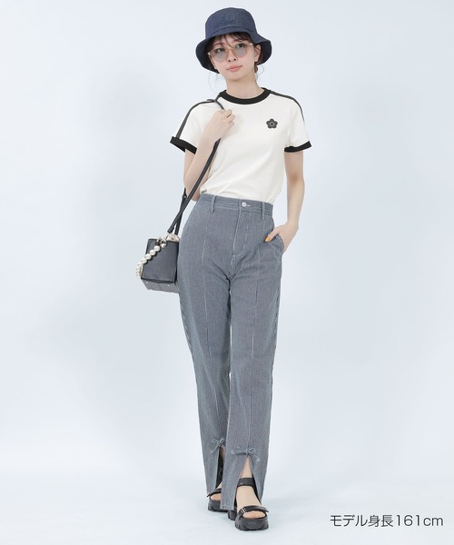 MARY QUANT（マリークワント）の「バイカラーラインデイジー Tシャツ（Tシャツ/カットソー・レディース・ホワイト/ピンク/ブルー/ブラック・M）」の20枚目の写真