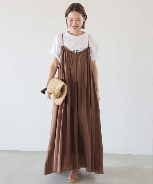 SLOBE IENA（スローブイエナ）の「《WEB限定/追加3》コットンガーゼ ギャザーワンピース（ワンピース・レディース・ブラック/ブラウン・FREE）」の5枚目の写真