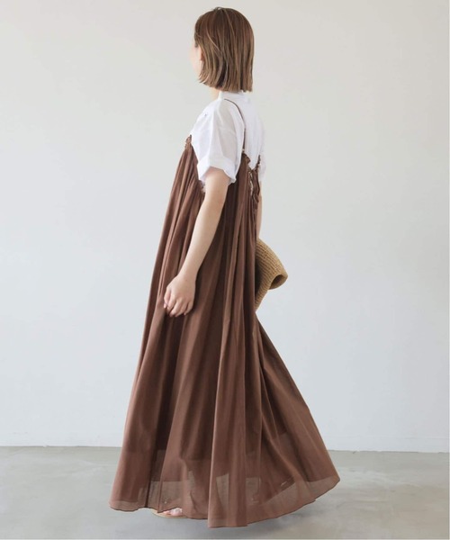 SLOBE IENA（スローブイエナ）の「《WEB限定/追加3》コットンガーゼ ギャザーワンピース（ワンピース・レディース・ブラック/ブラウン・FREE）」の7枚目の写真