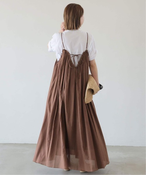 SLOBE IENA（スローブイエナ）の「《WEB限定/追加3》コットンガーゼ ギャザーワンピース（ワンピース・レディース・ブラック/ブラウン・FREE）」の8枚目の写真