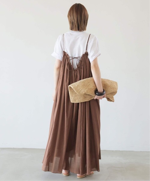 SLOBE IENA（スローブイエナ）の「《WEB限定/追加3》コットンガーゼ ギャザーワンピース（ワンピース・レディース・ブラック/ブラウン・FREE）」の9枚目の写真