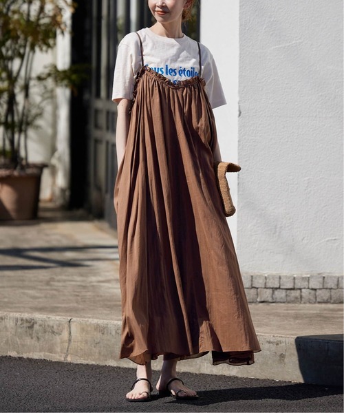 SLOBE IENA（スローブイエナ）の「《WEB限定/追加3》コットンガーゼ ギャザーワンピース（ワンピース・レディース・ブラック/ブラウン・FREE）」の11枚目の写真