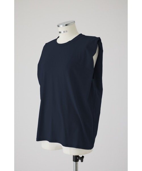 RIM.ARK（リムアーク）の「Smooth texture square tops（Tシャツ/カットソー・レディース・ライトブルー/杢グレー/ホワイト/ネイビー・FREE）」の4枚目の写真