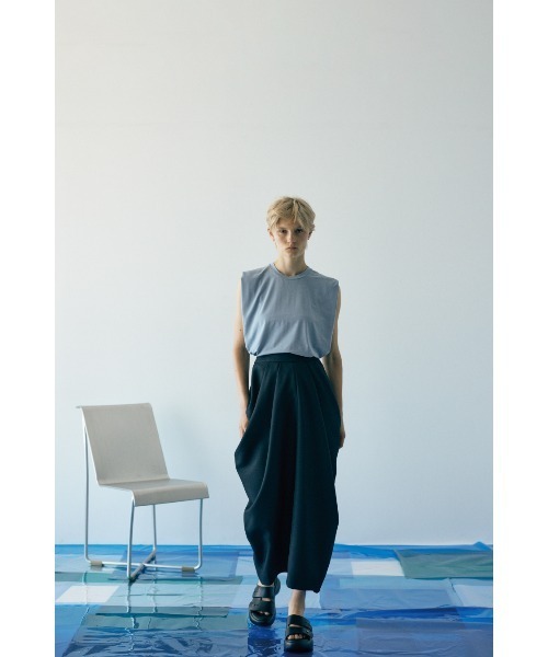 RIM.ARK（リムアーク）の「Smooth texture square tops（Tシャツ/カットソー・レディース・ライトブルー/杢グレー/ホワイト/ネイビー・FREE）」の5枚目の写真