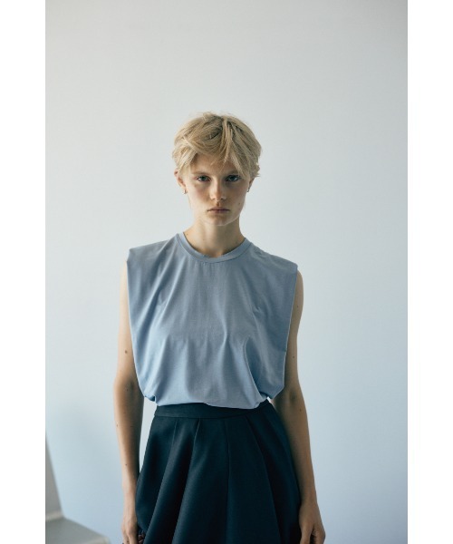 RIM.ARK（リムアーク）の「Smooth texture square tops（Tシャツ/カットソー・レディース・ライトブルー/杢グレー/ホワイト/ネイビー・FREE）」の6枚目の写真